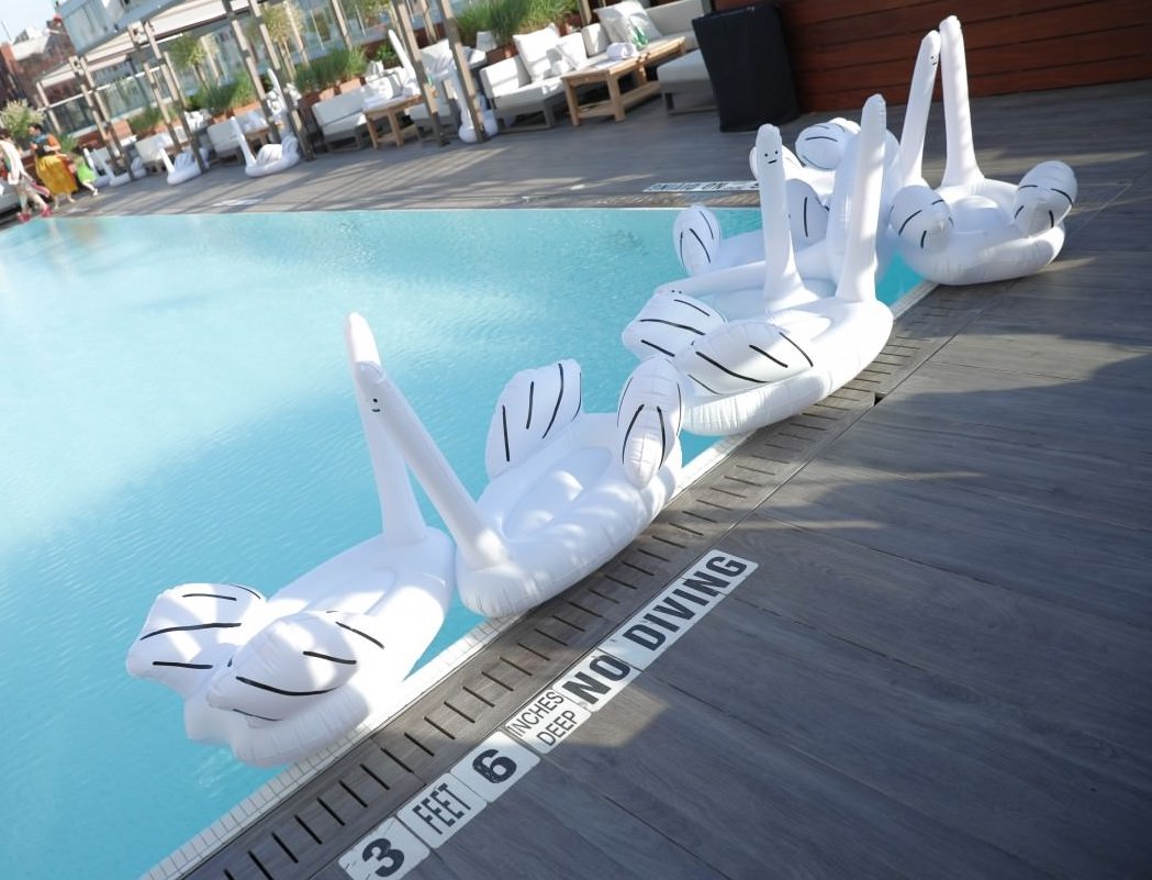 英國 Ridiculous Inflatable Swan-Thing 中指鵝浮床10