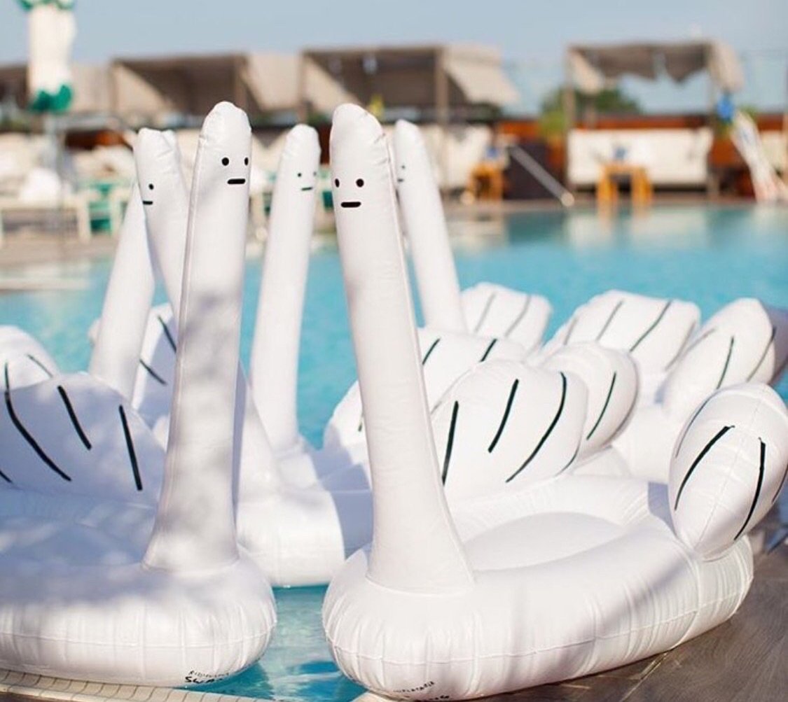 英國 Ridiculous Inflatable Swan-Thing 中指鵝浮床12