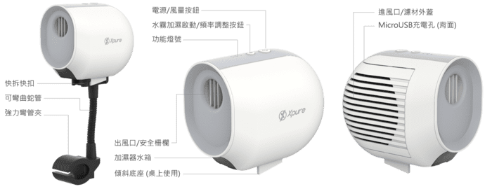 台灣 Xpure 便攜3合1 空氣淨化機10