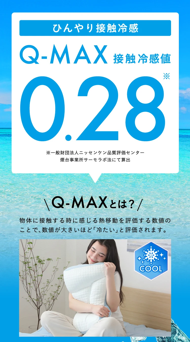 涼爽觸感 Q-MAX 接觸涼爽值 0.28